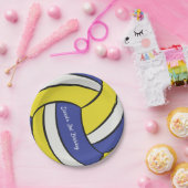 バレーボールパーソナライズされた誕生日テーマ ペーパープレート (パーティー)