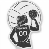 バレーボールパーソナライズされた選手の名前をカスタムすると数字 シール (正面)
