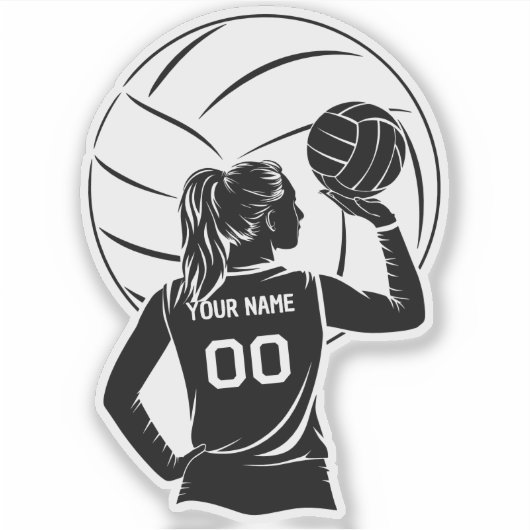 バレーボールパーソナライズされた選手の名前をカスタムすると数字 シール (正面)