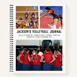 バレーボールパーソナライズされた選手チームのフォトコラージュ ノートブック