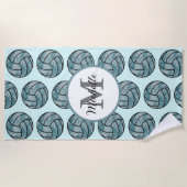 バレーボールパーソナライズされた、バレーボール選手のギフト ビーチタオル (正面)