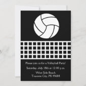 バレーボールパーティー誕生日おもしろいスポーツビーチ 招待状 (正面)