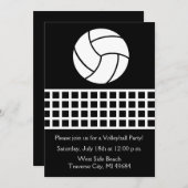 バレーボールパーティー誕生日おもしろいスポーツビーチ 招待状 (正面/裏面)