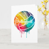 バレーボールビーチバレーボールチームギフトアイディア カード (黄色い花)