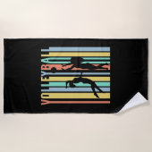 バレーボールビーチバレーボールレトロ ビーチタオル (正面)