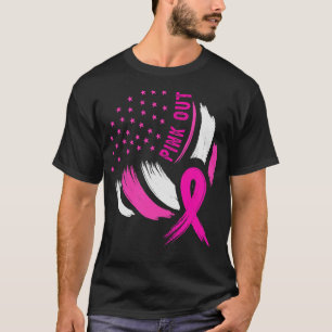バレーボールピンクアウト乳がん認識度リボン Tシャツ