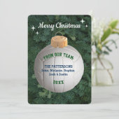 バレーボールファンのカスタムなオーナメントのクリスマスカード サンキューカード (スタンド正面)