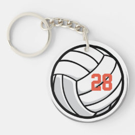 バレーボールファンクラブホワイトブラックオレンジスポーツチーム キーホルダー