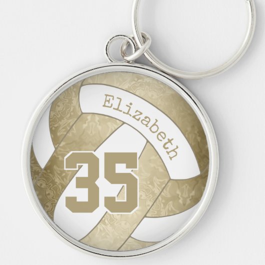 バレーボールファンシーキーチェーンw彼女の名前はジャージー番号 キーホルダー (正面)
