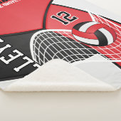 バレーボール🏐ブラック赤と白、 シェルパブランケット (3/4)