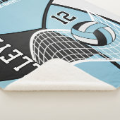 バレーボール🏐ブラック、ベビーブルー、ホワイト シェルパブランケット (3/4)