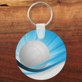 バレーボールブルーカスタマイズパーソナライズ キーホルダー (正面)