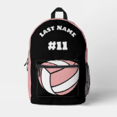 バレーボールプリントチーム名カスタムバッグ プリントバックパック (正面)