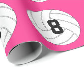 バレーボールプレーヤージャージー番号&チームカラースポーツ ラッピングペーパー (ロールコーナー)