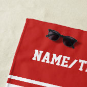 バレーボールプレーヤー名チーム名チームの色 ビーチタオル (インサイチュ)