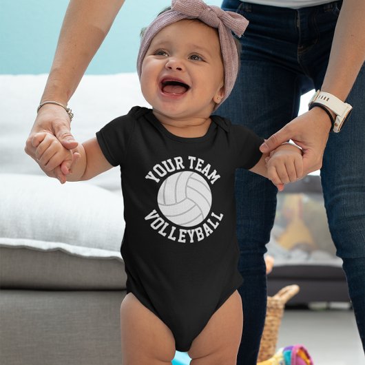 バレーボールベビーチーム名、プレイヤー名、および番号 ベビーボディスーツ