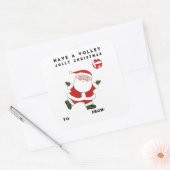 バレーボールホリデーギフトラベル スクエアシール (封筒)