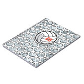 バレーボールホワイトブラックカスタムスポーツチームカスタム ノートブック (左側)