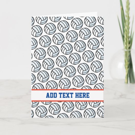 バレーボールホワイトブラックスポーツチームカラー文字 カード (正面)