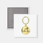 バレーボールボール付き金ゴールドキーチェーン マグネット (正面/裏面)