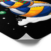 バレーボールボール雪だるまサンタハットクリスマスパジャマ ポスター (角)