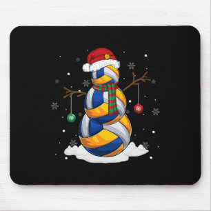 バレーボールボール雪だるまサンタハットクリスマスパジャマ マウスパッド