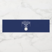 バレーボールボール&ネットネイビーブルー誕生日名年齢 ペットボトルラベル (シングルラベル)