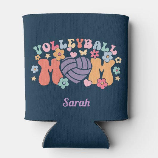 バレーボールマママボールハートフローラレトロクーラーボックス 缶クーラー (裏面)