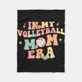 バレーボールママ エラ ゲームデイ かわいい レトロ バレーボール フリースブランケット (正面)