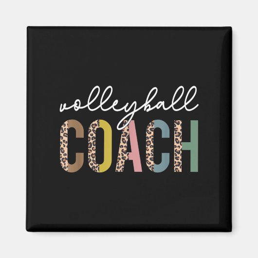 バレーボールマムレオパレバレーボールコーチチームギフト マグネット (正面)