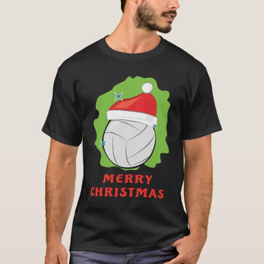 バレーボールメリークリスマス – おもしろい Tシャツ (正面)