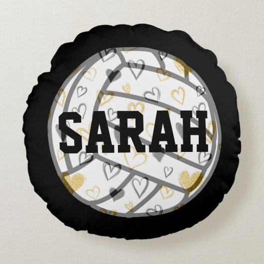 バレーボールモノグラム ラウンドクッション (正面)