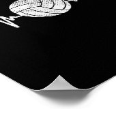 バレーボールラバーハートビートヴィンテージレトロバレーボール ポスター (角)