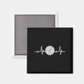 バレーボールラバーハートビートヴィンテージレトロバレーボール マグネット (正面/裏面)