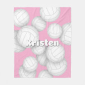 バレーボールルームデコールとアスリート名 フリースブランケット (正面)