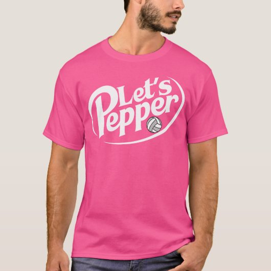 バレーボールレッツペッパー練習用語ゲームの日 Tシャツ (正面)