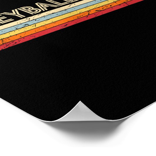 バレーボールレトロカッコいいヴィンテージティーンズアダルトボレイブ ポスター (角)