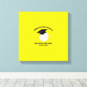 バレーボール卒業スポーツイエロー キャンバスプリント (インサイチュ (ウッドフロア))