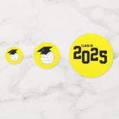 バレーボール卒業スポーツイエロー コンフェッティ (裏面)