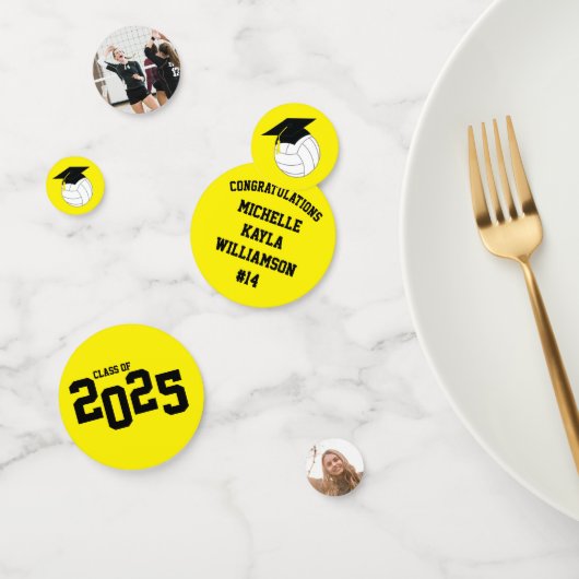 バレーボール卒業スポーツイエロー コンフェッティ (グループ)