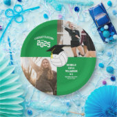 バレーボール卒業スポーツグリーン ペーパープレート (パーティー)