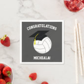 バレーボール卒業スポーツグレー スタンダードカクテルナプキン (インサイチュ)