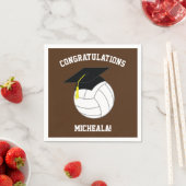 バレーボール卒業スポーツブラウン スタンダードカクテルナプキン (インサイチュ)