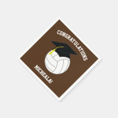 バレーボール卒業スポーツブラウン スタンダードカクテルナプキン (角)