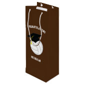 バレーボール卒業スポーツブラウン ワインギフトバッグ (裏面アングル)