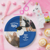 バレーボール卒業スポーツブルー ペーパープレート (パーティー)