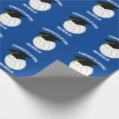 バレーボール卒業スポーツブルー ラッピングペーパー (角)