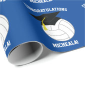 バレーボール卒業スポーツブルー ラッピングペーパー (ロールコーナー)