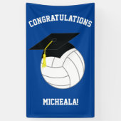 バレーボール卒業スポーツブルー 横断幕 (縦)