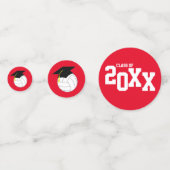 バレーボール卒業スポーツレッド コンフェッティ (裏面)